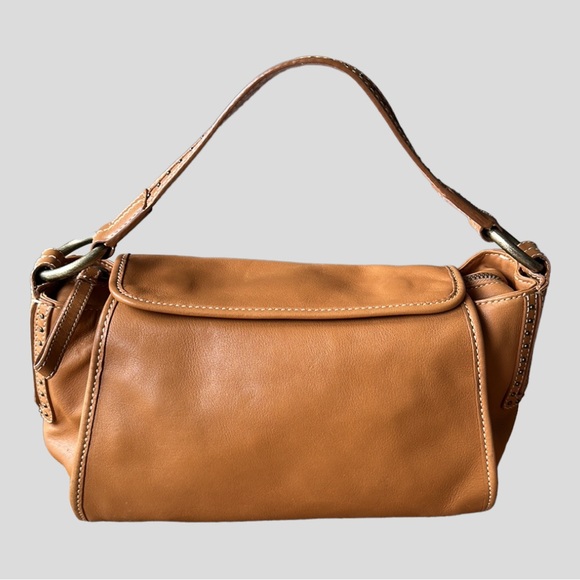 KENNETH COLE New York Camel Tan Leather Studded Bag - Picture 2 of 16